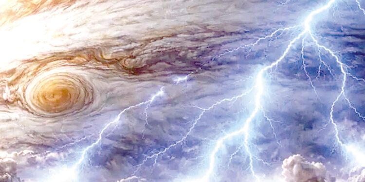 Lightning on Jupiter is a hundred times more powerful than the world’s lightning.