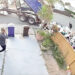 Truck’s garbage dumped on customer’s lawn for non-payment of bill.