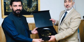 Bahria University Rector Honors Dr. Danish Aman with Commemorative Shield