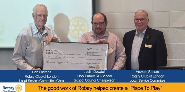Rotary Club of London Supports $85,000 Inclusive Playground Project at Holy Family Catholic School