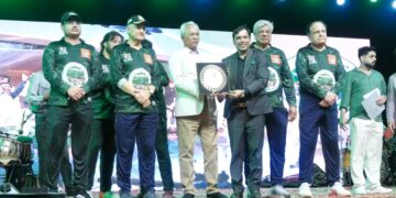 Sindh Governor Syed Muhammad Nehal Hashmi visits New Nazimabad Gymkhana, welcomed by industrialist Arif Habib, actor Saud Qasmi and other notable personalities.