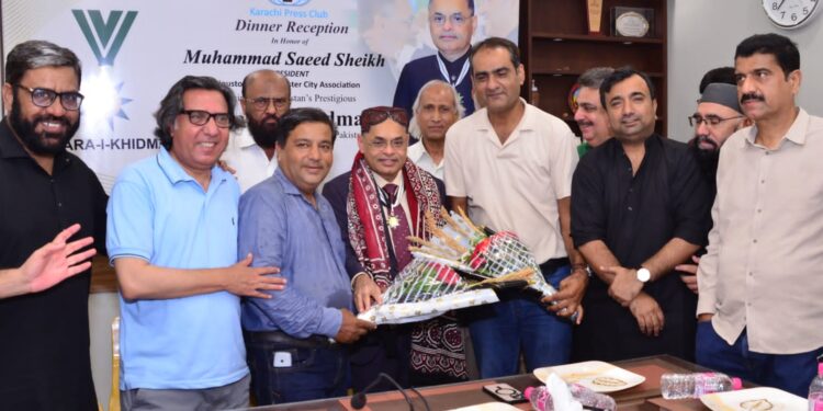 Karachi Press Club Hosts Dinner in Honor of Sitara-e-Khidmat Recipient Muhammad Saeed Sheikh