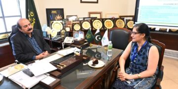 Chairman PMYP Rana Mashhood Ahmad Khan had a meeting with Ms. Rabia Razaq, Representative of the International Labour Organization,