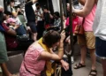 People cooling down during an intense heatwave affecting multiple European countries.