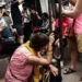 People cooling down during an intense heatwave affecting multiple European countries.