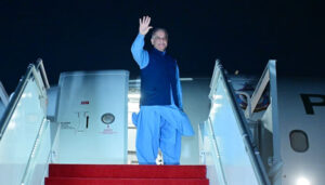 Prime Minister Shehbaz Sharif leaving Islamabad with a high-level delegation for Switzerland talks.
