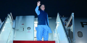 Prime Minister Shehbaz Sharif leaving Islamabad with a high-level delegation for Switzerland talks.