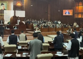 Members of the Gilgit-Baltistan Assembly during the oath-taking ceremony in Gilgit.