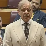 Prime Minister Shehbaz Sharif speaks in the National Assembly about mediation efforts during the Burgenstock summit.