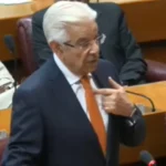 Defence Minister Khawaja Asif speaking in Pakistan’s National Assembly