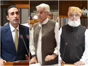 Bilawal Bhutto Zardari speaking in the National Assembly over remarks on Azad Jammu and Kashmir.