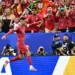 Cristiano Ronaldo in action during Portugal’s World Cup match against Uzbekistan.