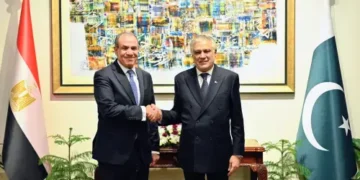 Pakistani Foreign Minister Ishaq Dar preparing to attend R-4 foreign ministers meeting with Egypt, Saudi Arabia, and Türkiye in Cairo.