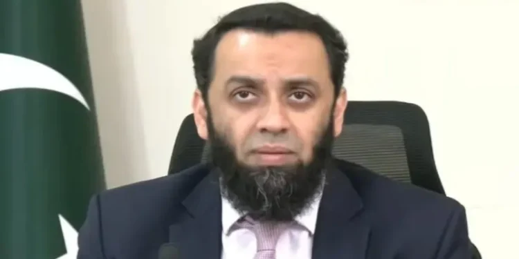 Attaullah Tarar speaking during federal budget media briefing in Pakistan