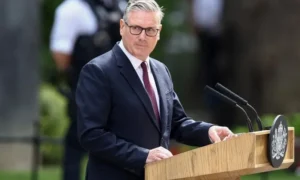 British Prime Minister Keir Starmer speaking amid announcement of resignation during ongoing UK political instability following Brexit.