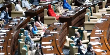 Sindh Assembly members participate in heated budget debate in Karachi.