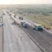 Map showing Peshawar-Torkham Motorway route with construction delays and cost overrun concerns highlighted