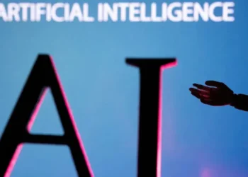 Illustration of AI cyber security threat warning from intelligence agencies and digital network security systems
