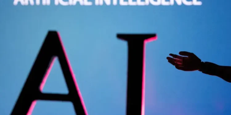 Illustration of AI cyber security threat warning from intelligence agencies and digital network security systems