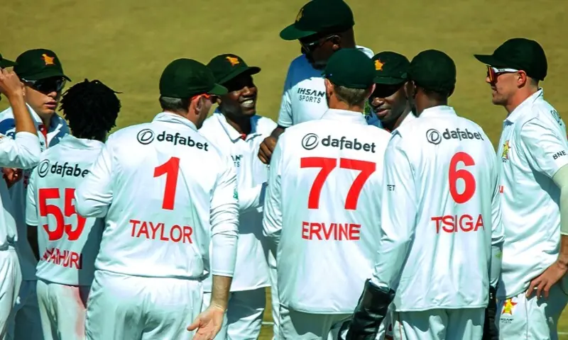 Zimbabwe batter Innocent Kaia batting during the one-off Test match against Bangladesh at Harare Sports Club.