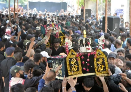 Security arrangements and mourning procession during Yaum-i-Ashura in Pakistan