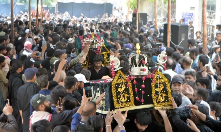 Security arrangements and mourning procession during Yaum-i-Ashura in Pakistan