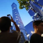 Police and emergency response near CITIC Tower in Beijing after aircraft incident