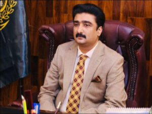 Sindh minister Syed Zulfiqar Ali Shah speaking about Karachi politics and rejecting Jamaat-e-Islami claims during press remarks.