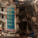Burnt remains of Gul Plaza shopping centre in Karachi following a major fire incident on MA Jinnah Road