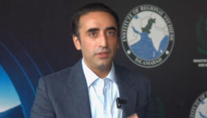 Bilawal Bhutto Zardari speaking at a seminar on the Indus Waters Treaty in Islamabad