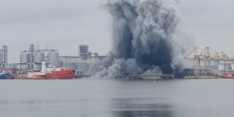Ukraine Drone Strikes Sink Five Ships in Sea of Azov Area