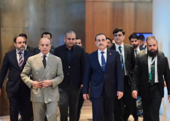 Prime Minister Shehbaz Sharif addressing diplomatic progress following the first high-level Iran-US committee meeting in Switzerland.