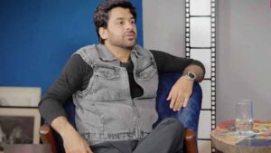 Pakistani actor Humayoun Ashraf speaks during a YouTube interview.