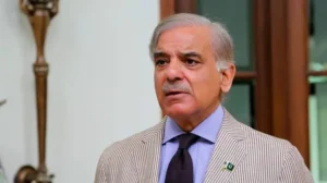 Pakistani Prime Minister Shehbaz Sharif speaking with Iranian President Masoud Pezeshkian during Islamabad MoU diplomatic talks