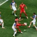 Switzerland’s Johan Manzambi celebrating a goal during 4-1 win over Bosnia at World Cup match in Los Angeles.