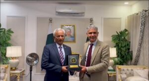 Sindh Governor Syed Muhammad Nehal Hashmi meeting Canadian High Commissioner Tariq Ali Khan in Islamabad discussing Canada ties and cooperation