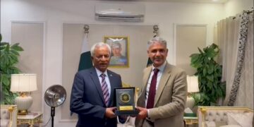 Sindh Governor Syed Muhammad Nehal Hashmi meeting Canadian High Commissioner Tariq Ali Khan in Islamabad discussing Canada ties and cooperation
