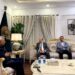 Sindh Governor and SMPRA chairman discussing digital governance policies during meeting in Karachi