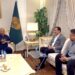 Sindh Governor Syed Muhammad Nuhal Hashmi meeting OPF Chairman Syed Qamar Raza in Islamabad