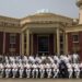 Pakistan Navy Chief Admiral Naveed Ashraf speaking at Pakistan Navy War College during the 55th PN Staff Course.