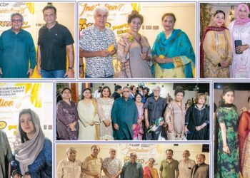 Guests enjoy an elegant Mango Party dinner in Karachi under warm evening lights, celebrating networking and cultural unity.