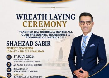 Rotary District 3271 Announces Wreath Laying Ceremony in Karachi