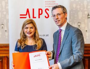 Tara Uzra Dawood representing Pakistan at the Austrian Leadership Programme.
