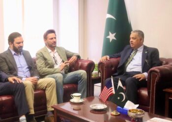 Shahid Afridi Foundation delegation meeting with Pakistan ambassador Rizwan Saeed Sheikh in Washington DC discussing philanthropy and community development.