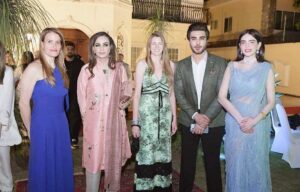 Diplomatic guests attending dinner with live jazz hosted by Senate Chairman in Islamabad