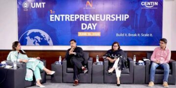 TDAP officials at Entrepreneurship Day event at University of Management and Technology Lahore with students and entrepreneurs