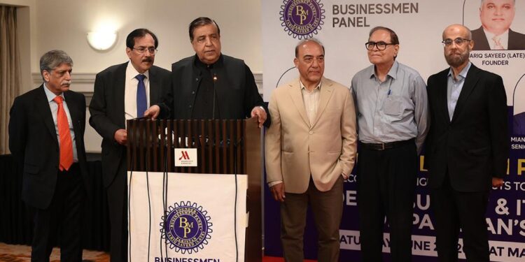 Businessmen Panel meeting in Karachi discussing Federal Budget 2026–27 and industrial policy concerns.