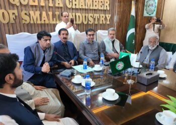Participants at NETP seminar in Quetta discussing agriculture and livestock export opportunities.