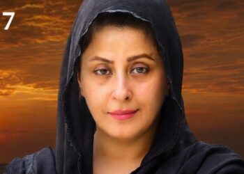 Pakistani film star Laila addressing media in Karachi about the message of Karbala and teachings of Imam Hussain.