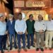 Kaukab Iqbal with members of the Pakistani community at a reception in Houston, Texas.